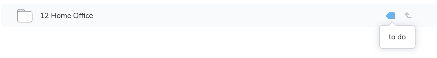 Screenshot mit einem Etikett an einem Ordner im netfiles Datenraum