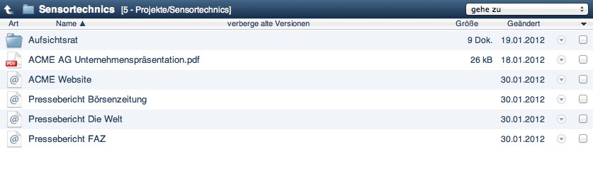 Screenshot Bookmarks in netfiles