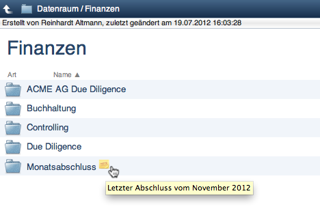 Screenshot netfiles Notiz