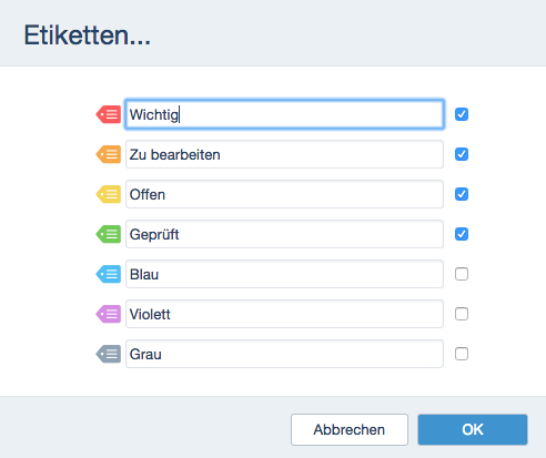 netfiles Etiketten