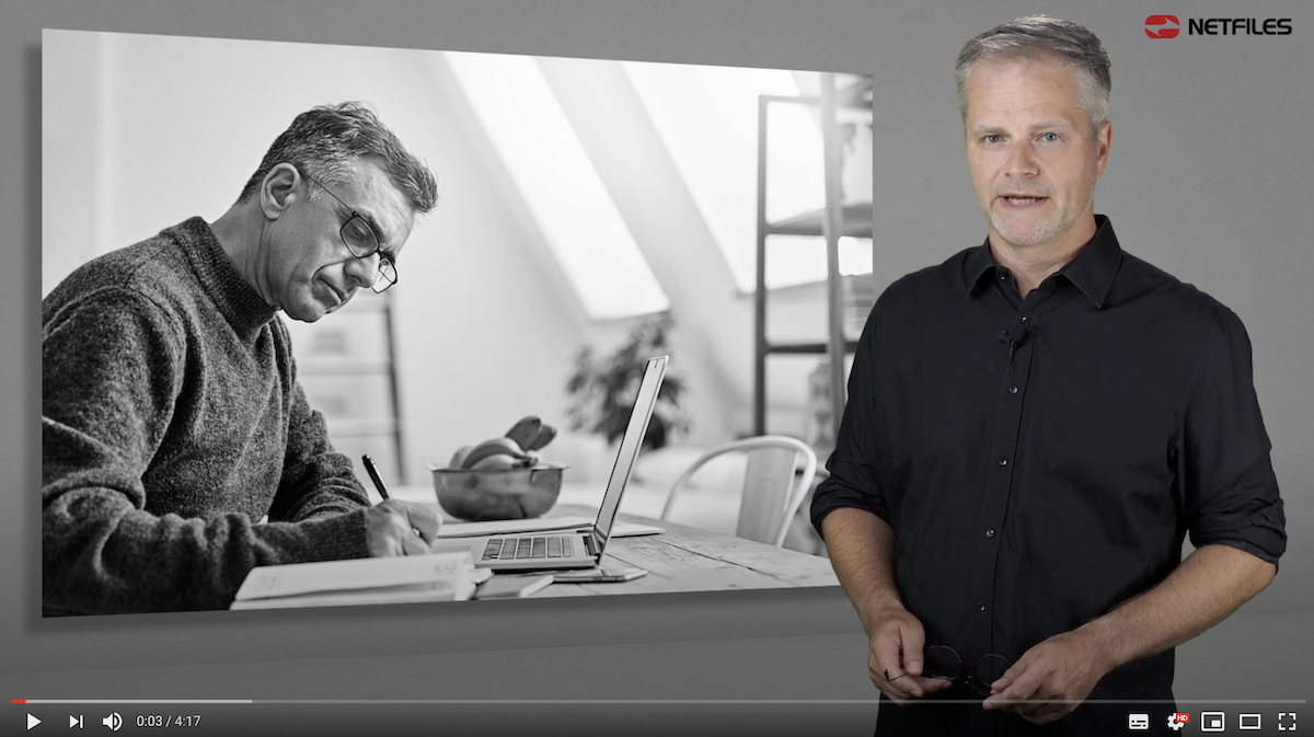 Titelbild netfiles im Homeoffice Video