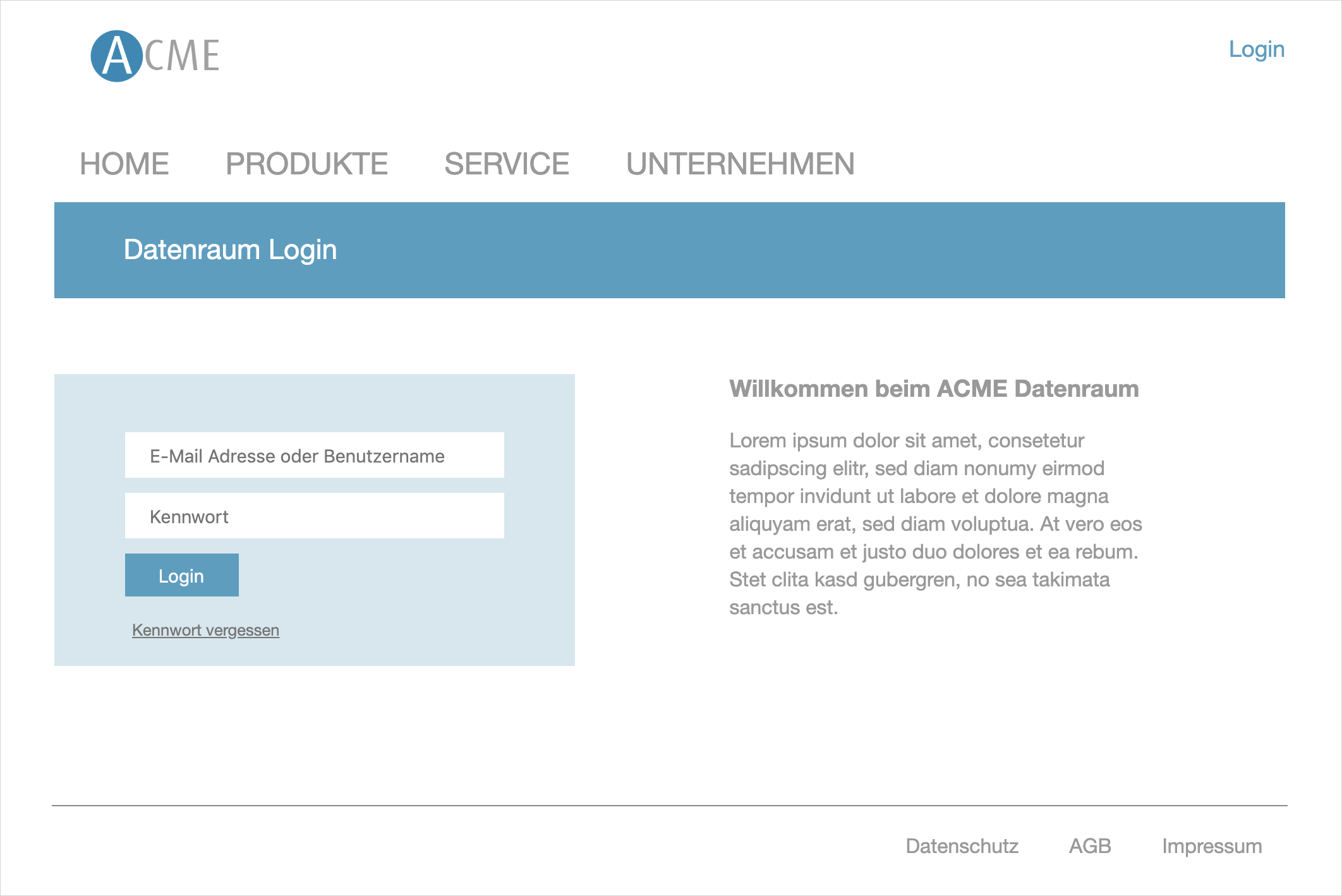 netfiles Datenraum Login mit eigenem Logo