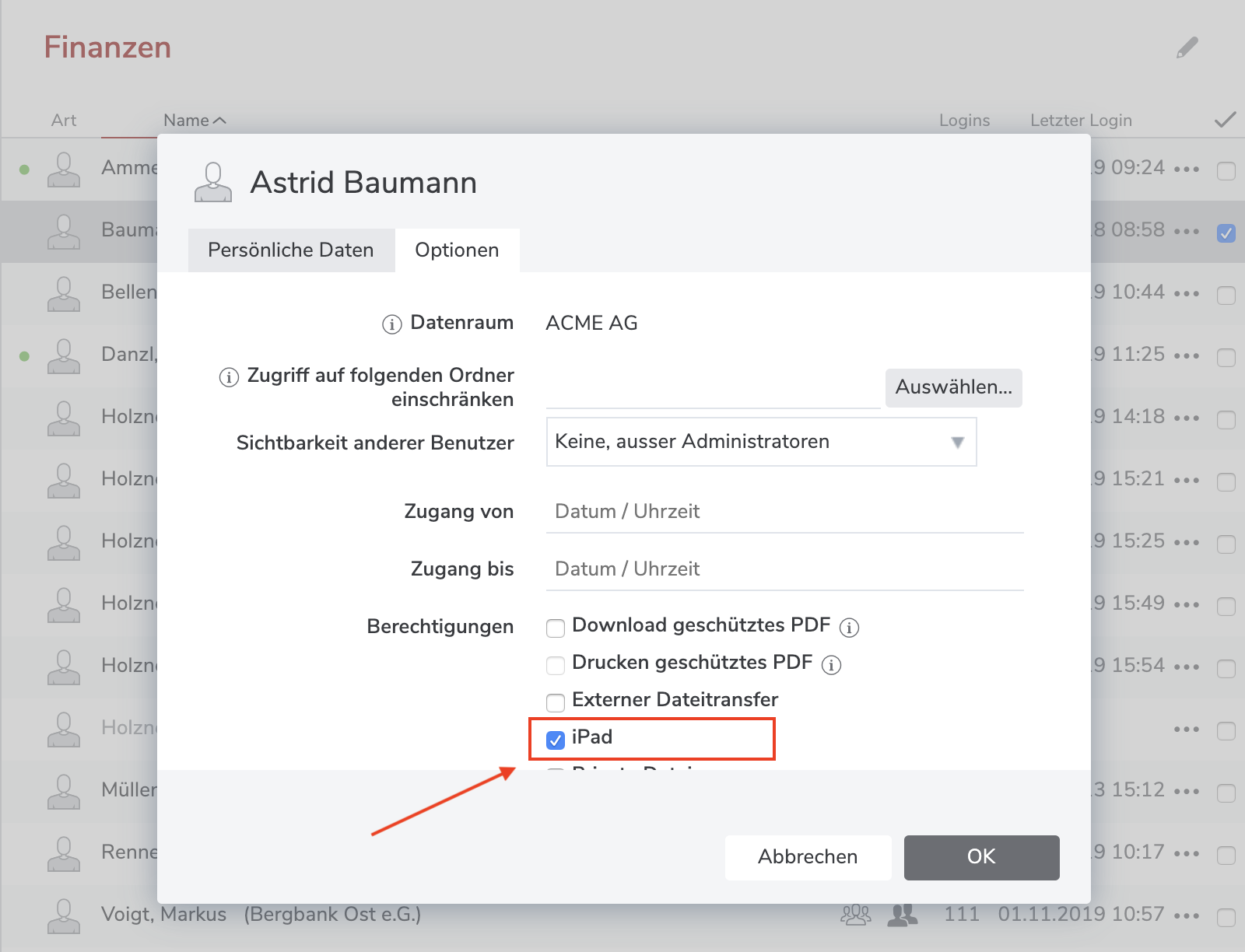 netfiles iPad Benutzer