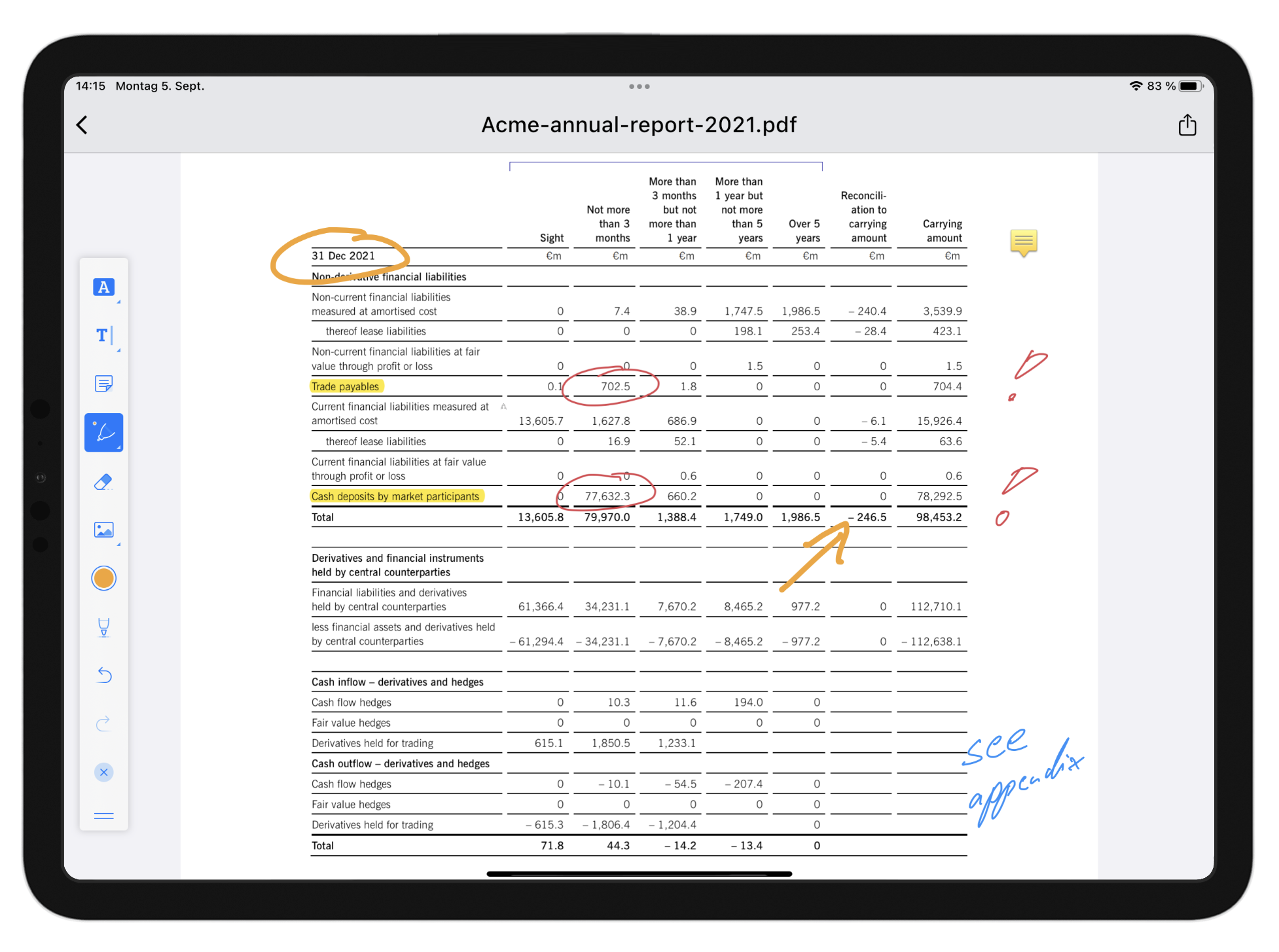Screenshot Annotationen in der netfiles mobile App