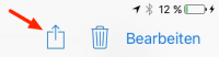 Screenshot der Teilen Funktion
