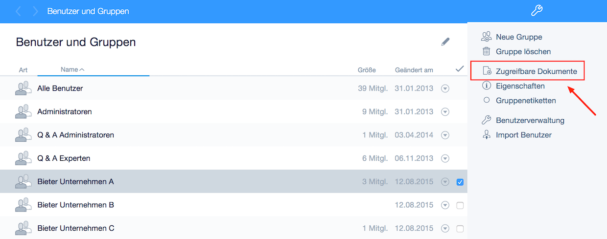 Zugreifbare Dokumente netfiles