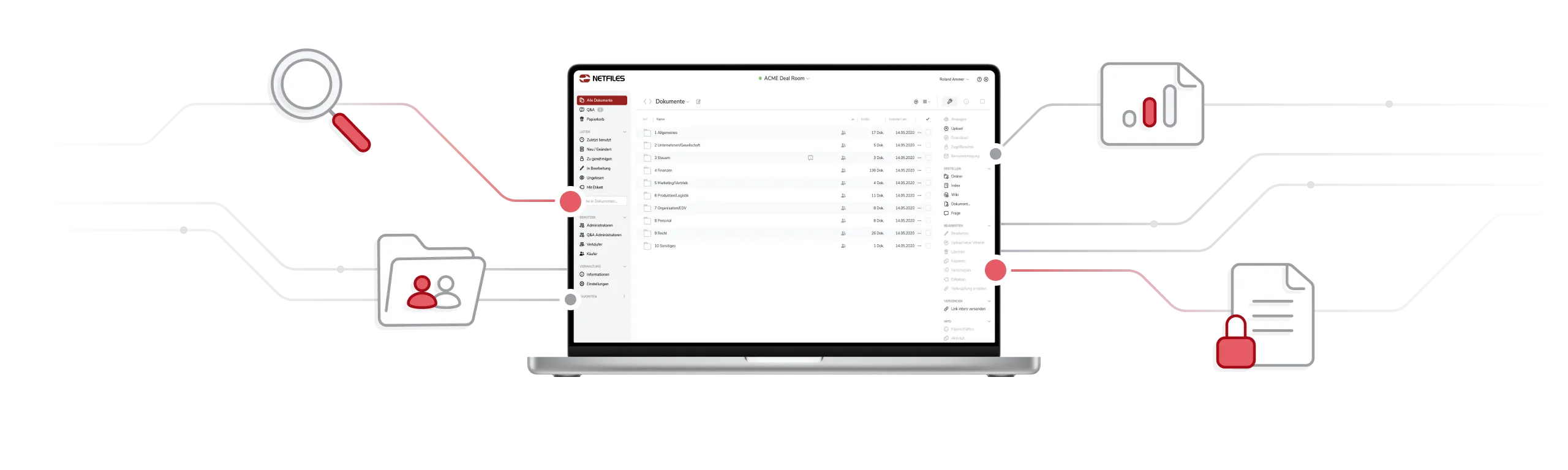 Laptop Computer mit netfiles Datenraum